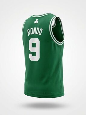 Adidas Green & White Boston Celtics Rajon Rondo #9 Kids Basketball Jersey